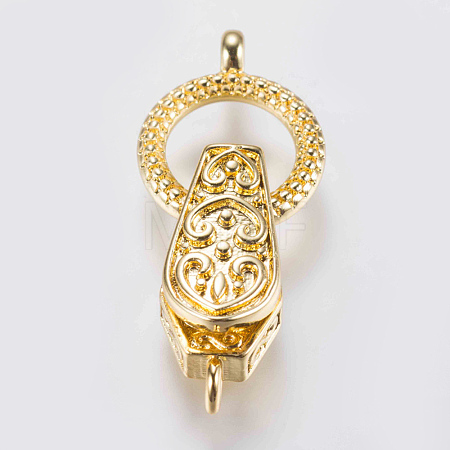 Brass Fold Over Magnetic Clasps KK-G338-01G-1