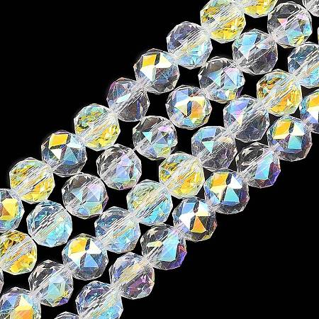 Electroplate Transparent Glass Beads Strands LS-GLAA-H040-01H-1