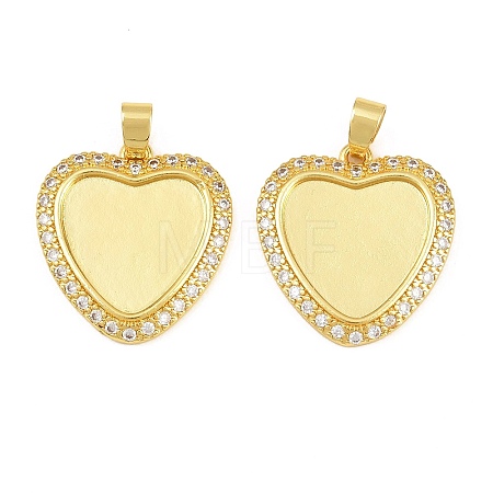 Brass Micro Pave Cubic Zirconia Pendant Cabochon Settings KK-CBA6A75-50A-G-1