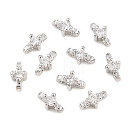 SHEGRACE Brass Micro Pave Cubic Zirconia Connector Charms XGRQ5K497-833P-A-1