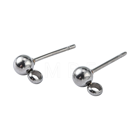 Non-Tarnish 304 Stainless Steel Stud Earring Findings STAS-E026-3-1