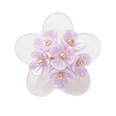 Frosted Acrylic Bead Caps Pendants PALLOY-MZ01310-01-1