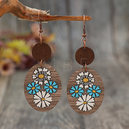 Wood Dangle Earrings FS-WGAEC85-01-1