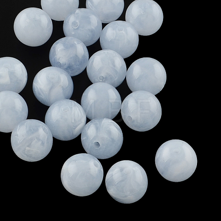 Round Imitation Gemstone Acrylic Beads X-OACR-R029-6mm-31-1