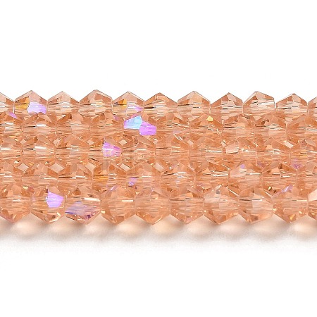 Transparent Electroplate Glass Beads Strands EGLA-A039-T4mm-L15-1