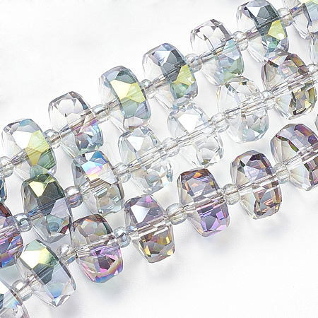 Electroplat Glass Bead Strands X-EGLA-Q092-10mm-D01-1