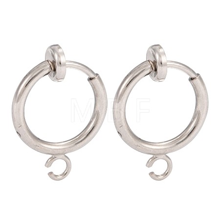 Brass Clip-on Hoop Earring Findings KK-P102-01P-1