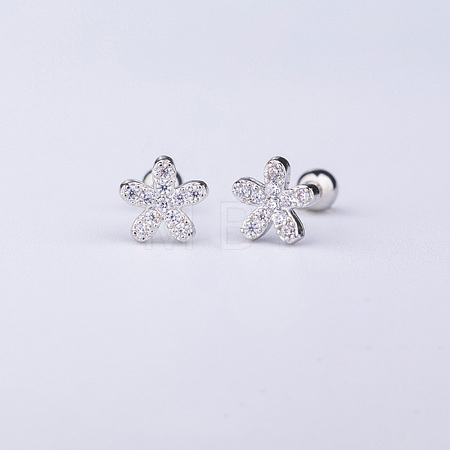 Brass Pave Clear Cubic Zirconia Cartilage Earrings FS-WGEDAE7-05-1