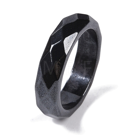 Magnetic Synthetic Hematite Finger Ring for Men Women RJEW-A047-01G-1