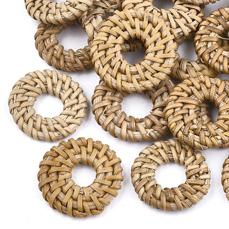 Handmade Reed Cane/Rattan Woven Linking Rings WOVE-T005-08A-1