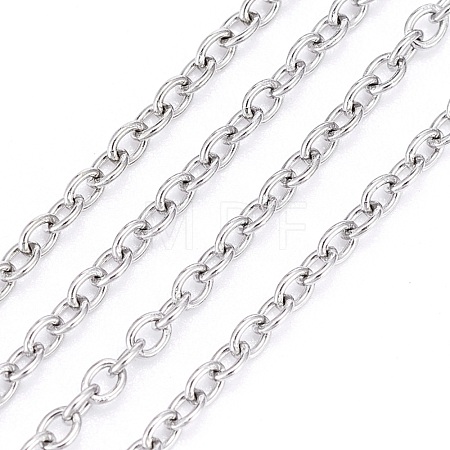 Tarnish Resistant 304 Stainless Steel Cable Chains CHS-F006-02B-P-1