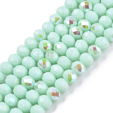 Electroplate Opaque Solid Color Glass Beads Strands EGLA-A044-P3mm-L14-1