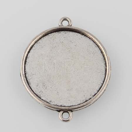 Tibetan Style Alloy Cabochon Connector Settings X-TIBE-M022-14AS-1