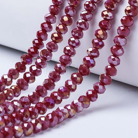 Electroplate Glass Beads Strands EGLA-A034-P10mm-B04-1