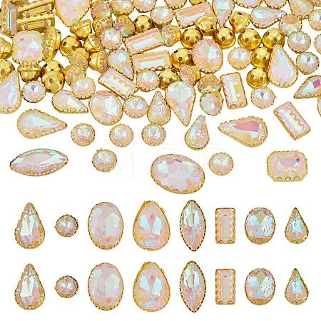 100Pcs Glass Sew on Rhinestones GLAA-TA0004-46-1