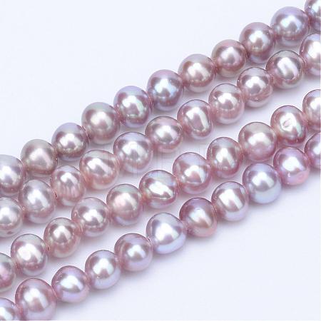 Natural Cultured Freshwater Pearl Beads Strands PEAR-R063-07B-1