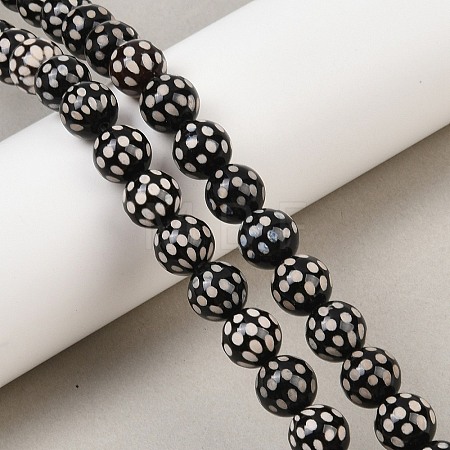 Tibetan Style dZi Beads Strands G-G328-A02-10mm-1