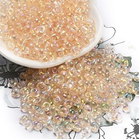 6/0 Inside Colours Fringe Glass Seed Beads SEED-A034-03H-1