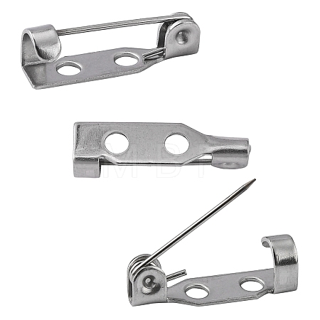 Tarnish Resistant 304 Stainless Steel Brooch Pin Back Bar Findings STAS-J011-09B-1