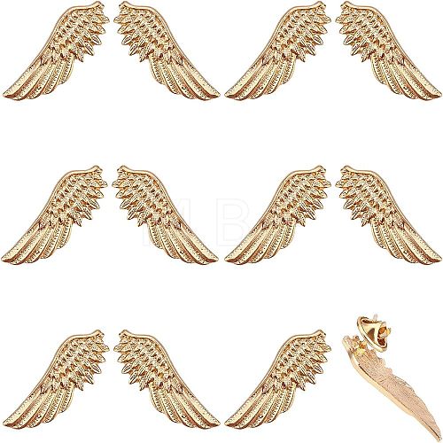 6 Pairs Wing Alloy Brooches JEWB-CA0001-08LG-1