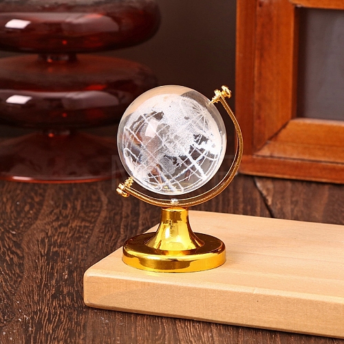 Featuring Brass and Glass Rotating Globe with Acid Etched Map PW-WGAE513-02-1