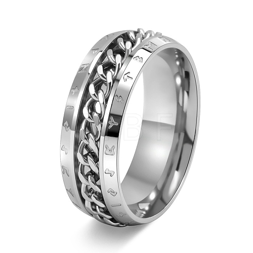 Rotatable Titanium Steel Finger Ring PW-WG0C89D-05-1