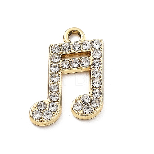 Alloy Rhinestone Pendants FIND-U026-18G-1