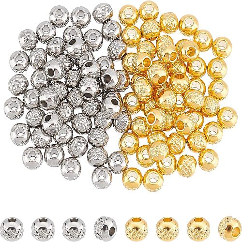 Unicraftale 100Pcs 2 Color 304 Stainless Steel Beads STAS-UN0036-81-1