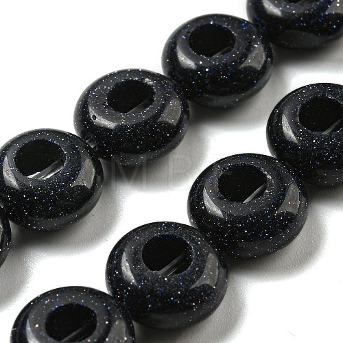Synthetic Blue Goldstone Beads Strands G-P536-A18-01-1