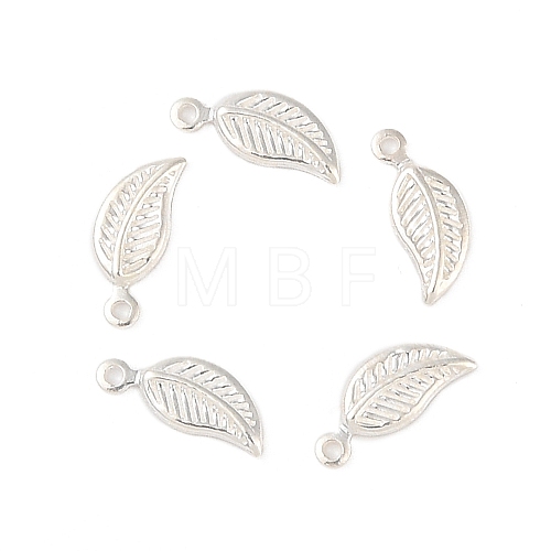 925 Sterling Silver Leaf Charms STER-Q194-01S-1