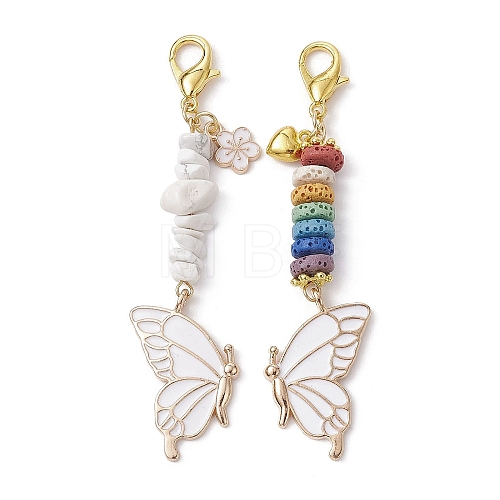Butterfly Alloy Enamel Pendants Decoraiton HJEW-JM01637-02-1