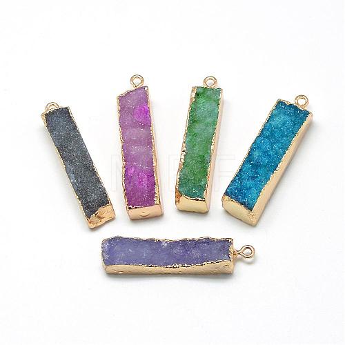 Natural Druzy Agate Pendants G-Q499-M-1