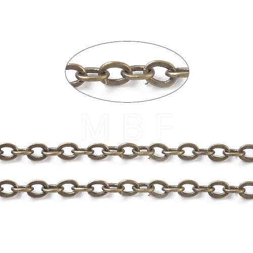 Brass Coated Iron Flat Cable Chains CH-CJC0001-04AB-1