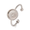 Non-Tarnish 304 Stainless Steel Open Cuff Ring Components X-STAS-S134-01P-03-1
