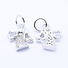 Brass Micro Pave Cubic Zirconia Charms LS-KK-P133-03P-NR-2