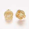 Brass Micro Pave Cubic Zirconia Beads X-ZIRC-K063-14G-1