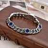 Lion Pattern Brass Pave Cubic Zirconia Cuban Link Chains Bracelets FS-WGF670F-03-4