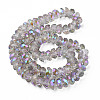 Electroplate Transparent Glass Beads Strands X-EGLA-N002-37-C02-2
