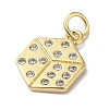 Rack Plating Brass Micro Pave Clear Cubic Zirconia Pendants KK-B092-32G-2