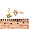 Knot Brass Micro Pave Clear Cubic Zirconia Stud Earrings EJEW-P331-04G-5