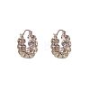 Brass & Crystal Rhinestone Hoop Earrings FS-WG0779A-01-5