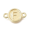 Brass Disc with Initial Links Connector Charms KK-E802-36G-F-1