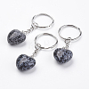 Natural Snowflake Obsidian Keychain KEYC-F019-02A-1