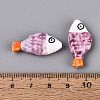 Hand Painted Fish Shaped Porcelain Beads PORC-N013-06L-3