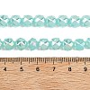 Electroplate Transparent Glass Beads Strands GLAA-H040-01F-4