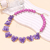 Zinc Alloy Enamel Flower Bib Necklaces FS-WG4E913-03-2
