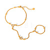 304 Stainless Steel Pave Clear Cubic Zirconia Heart Link Ring Bracelets for Women WGBEB4D-01-5