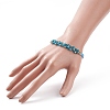 Glass Braided Flower Link Bracelet for Women BJEW-TA00130-02-3