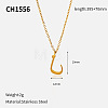 304 Stainless Steel Arabic Initial Letter Pendant Necklaces FS-WG7B6CA-06-2