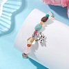 Butterfly Alloy Charm Bracelets BJEW-JB14021-1
